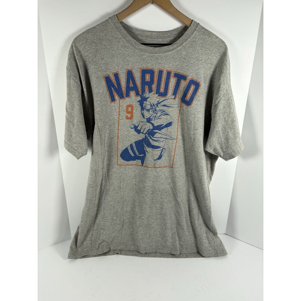 Naruto Shippuden Anime Graphic T Shirt Gray XL Viz Media Manga Tee